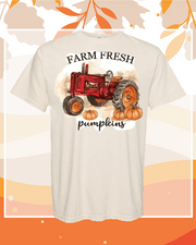Comfort Colors Large Fall Pumpkin Tractor Shirt